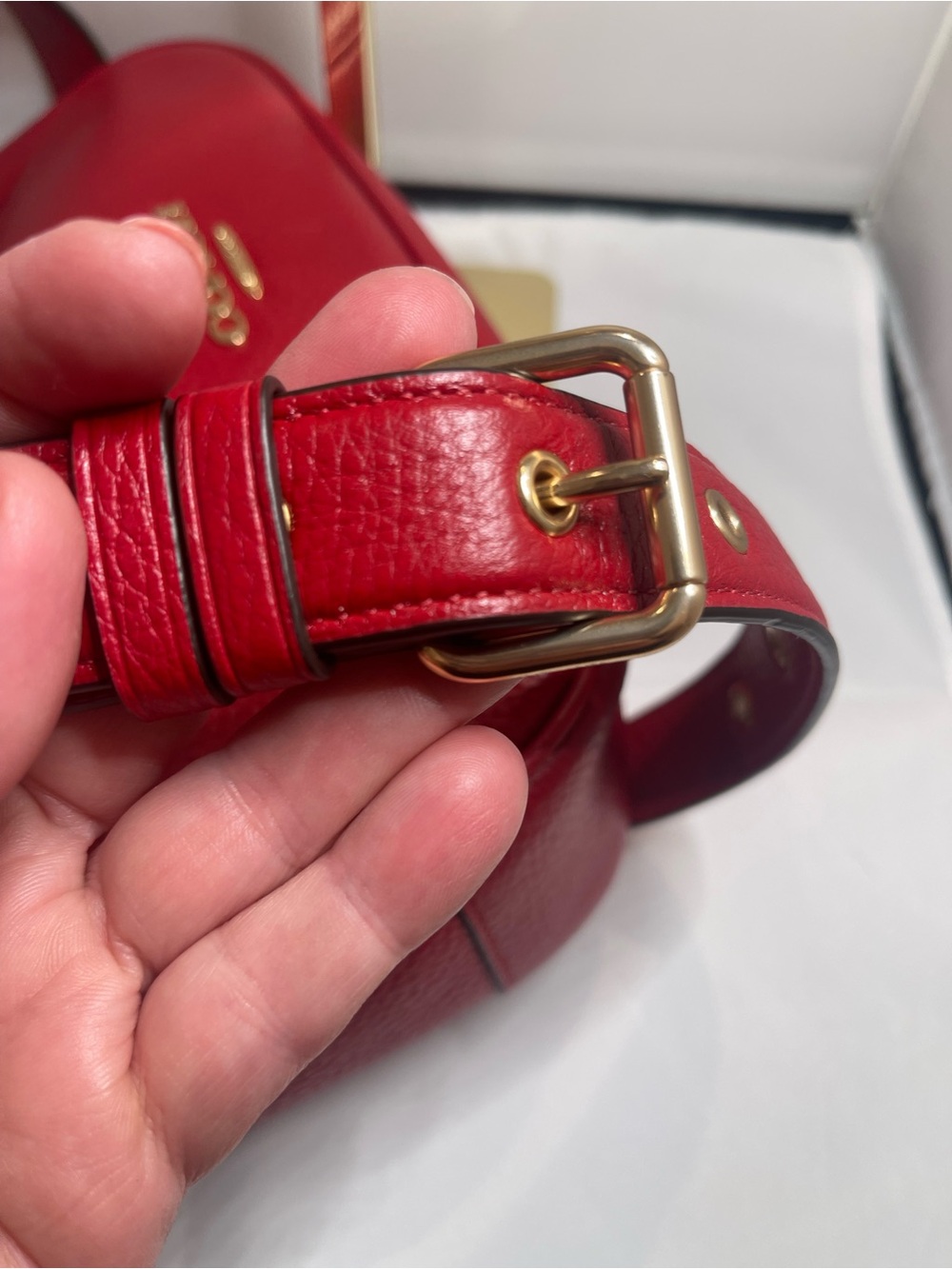 Coach Ellie File Bag in Red Pebbled Leather (C1648) - Picture 8 of 9
